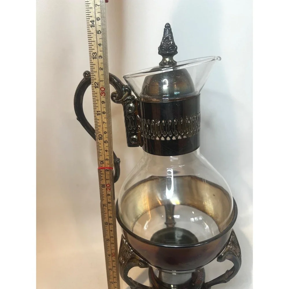 Vintage Leonard Silver Plate Carafe with Warmer Stand – 10 Cup w/ Original Box